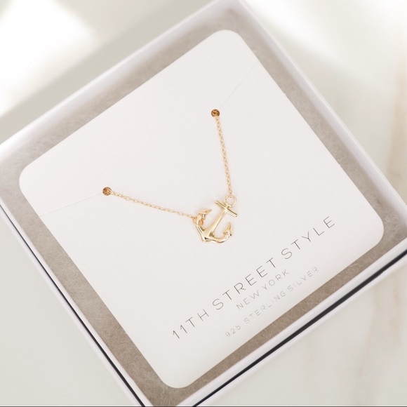 Anchor Necklace | 14k Gold Plated 925 Silver - Picture 2 of 8